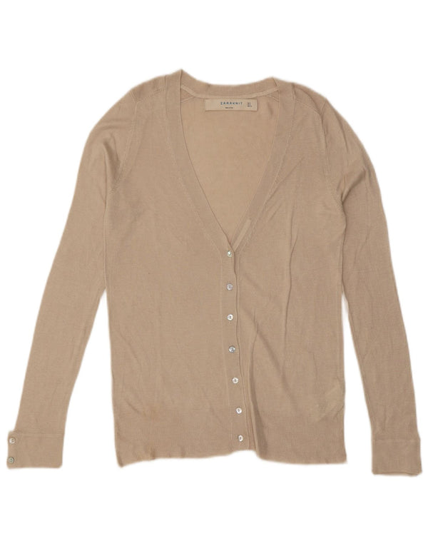 Sweter damski ZARA Cardigan UK 10 Small w kolorze złamanej bieli, wiskoza