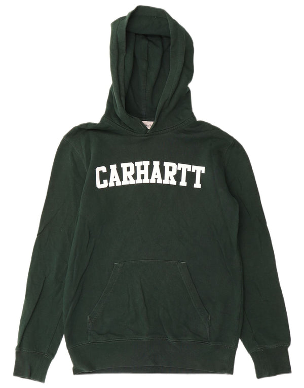 Męski sweter z kapturem Carhartt, mały, zielony, bawełniany