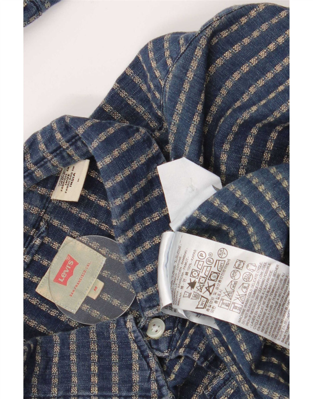 Koszula męska Levi's, bawełniana w średnie granatowe paski