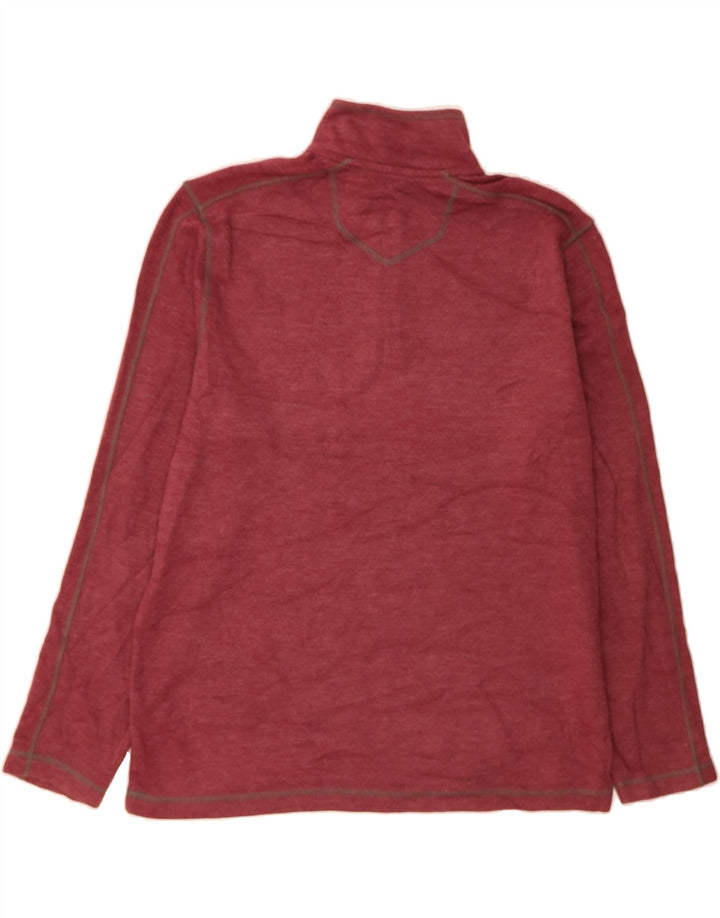 EDDIE BAUER Mens Zip Neck Sweatshirt Jumper Large Red Cotton Vintage Eddie Bauer and Second-Hand Eddie Bauer from Messina Hembry 