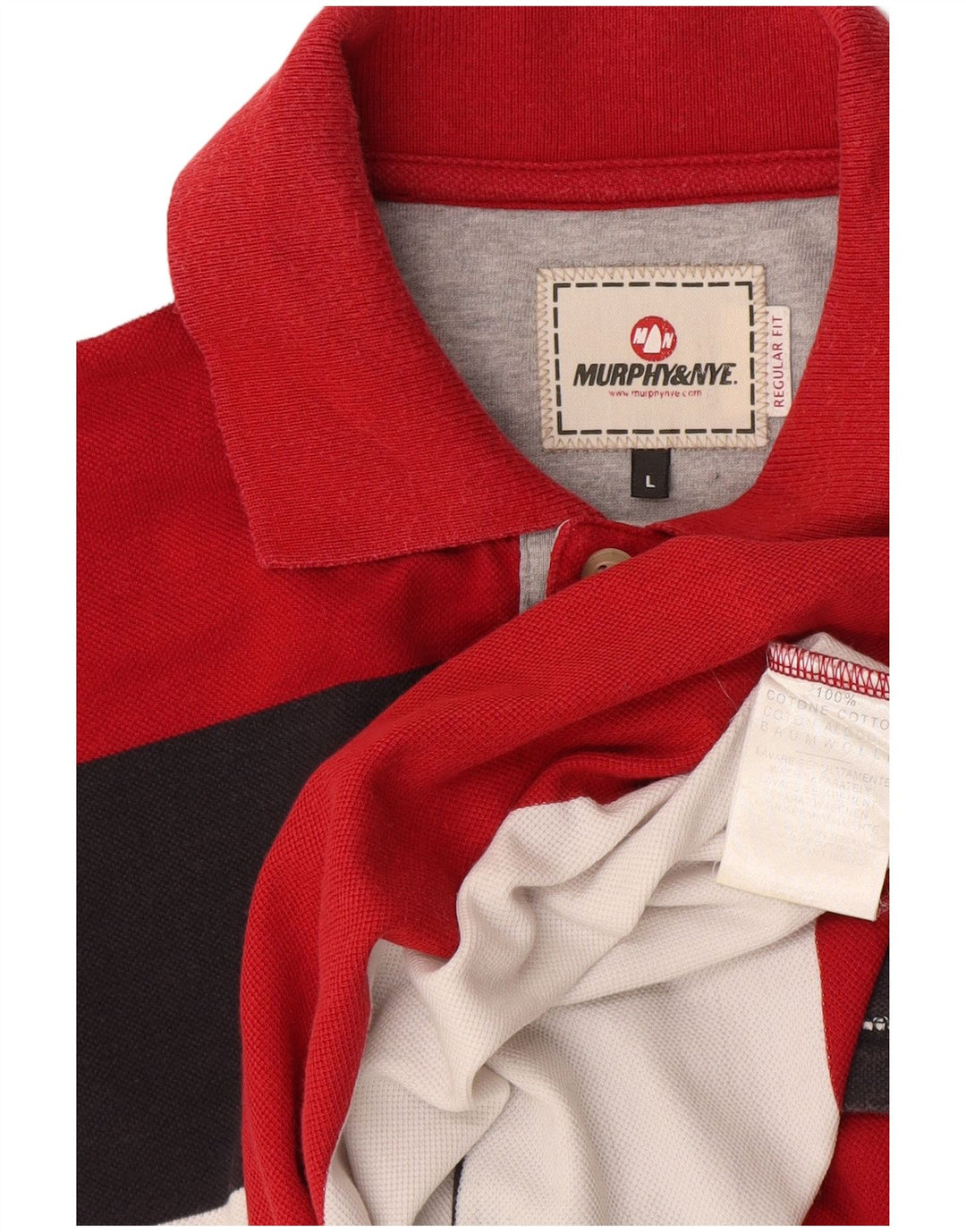 Męska koszulka polo o regularnym kroju Murphy & Nye, duża, wielobarwna, bawełniana w paski