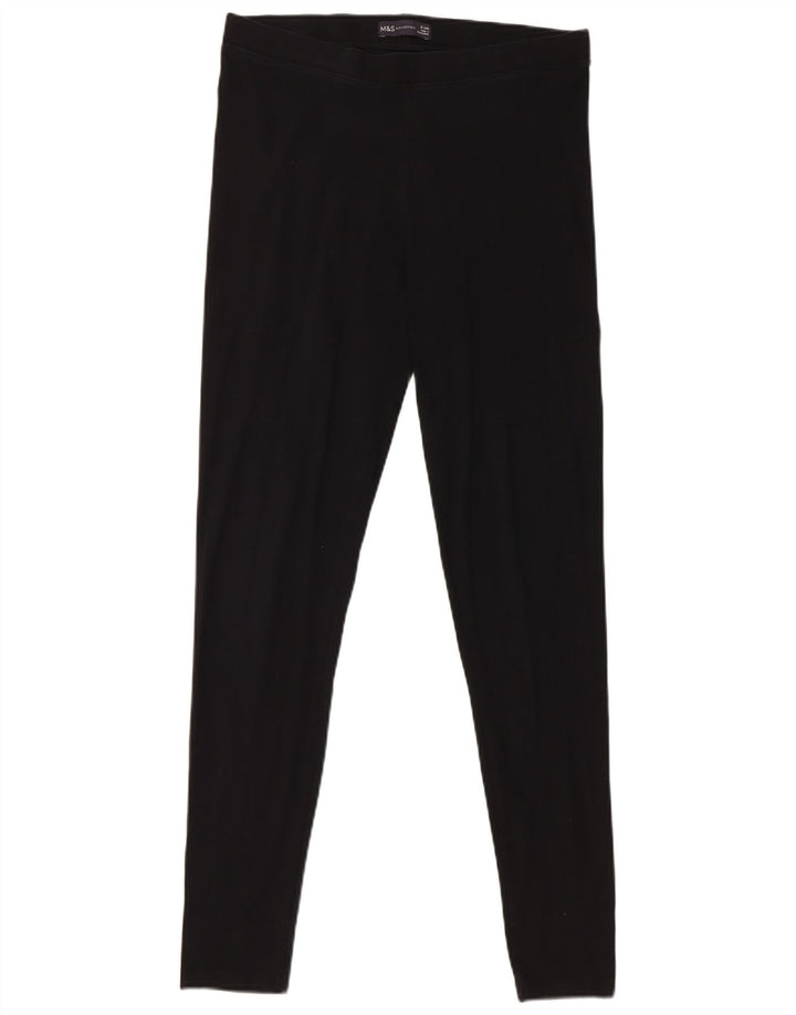 Legginsy damskie Marks & Spencer UK 12, średnie, czarne, bawełniane