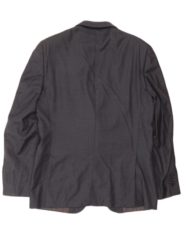 MASSIMO DUTTI Męska marynarka zapinana na 2 guziki EU 52, duża, granatowa, wełniana