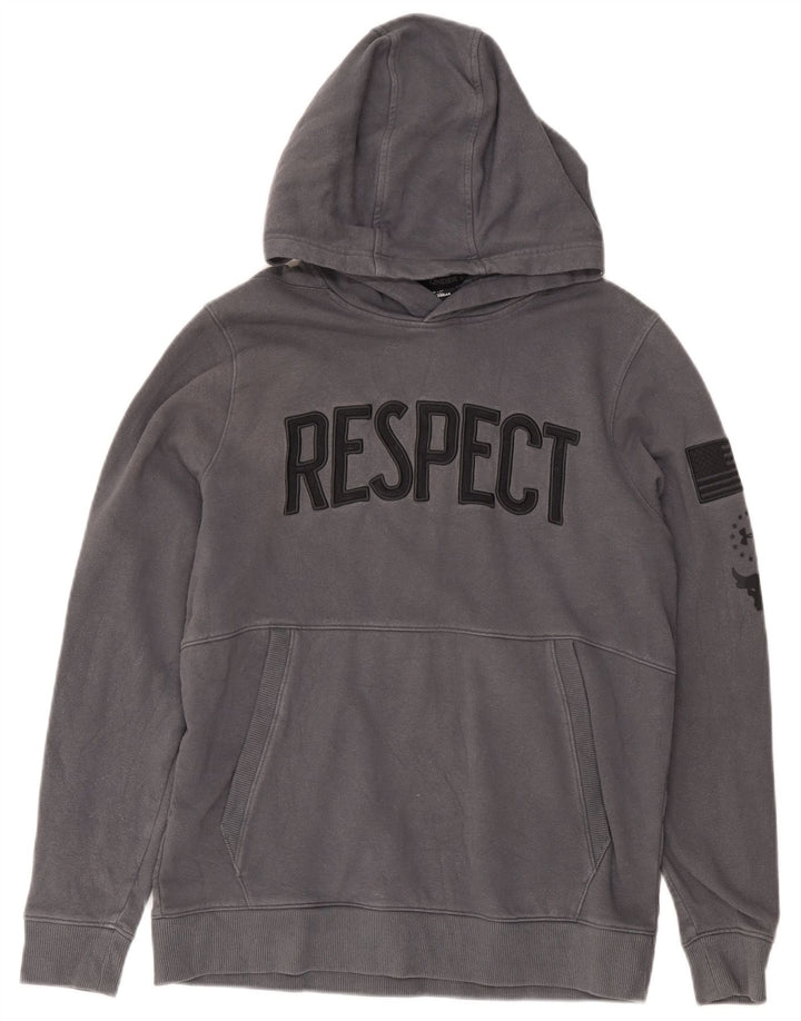 Męski sweter z kapturem Under Armour z grafiką, średnioszary, bawełniany