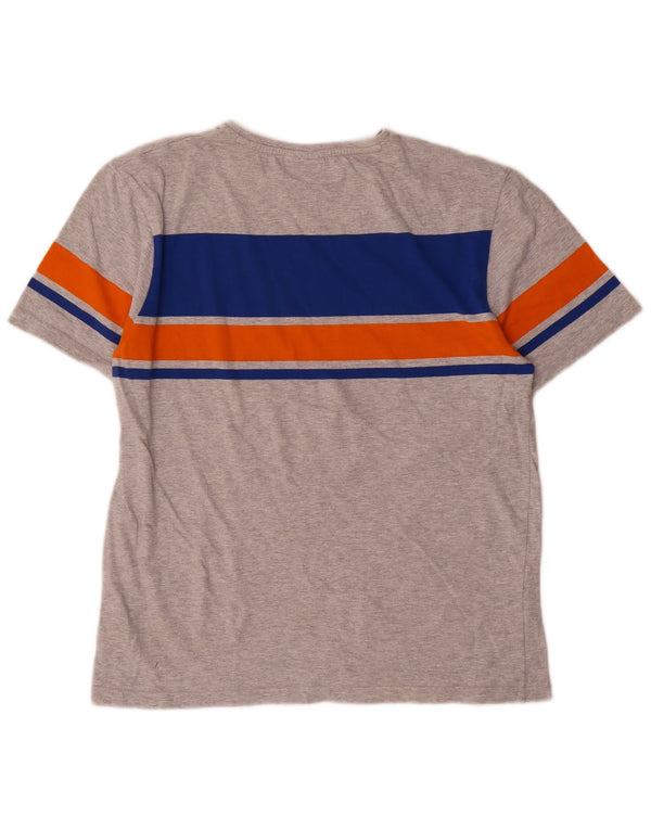 T-shirt chłopięcy Hugo Boss, 15-16 lat, średnioszara, bawełniana w bloki kolorów