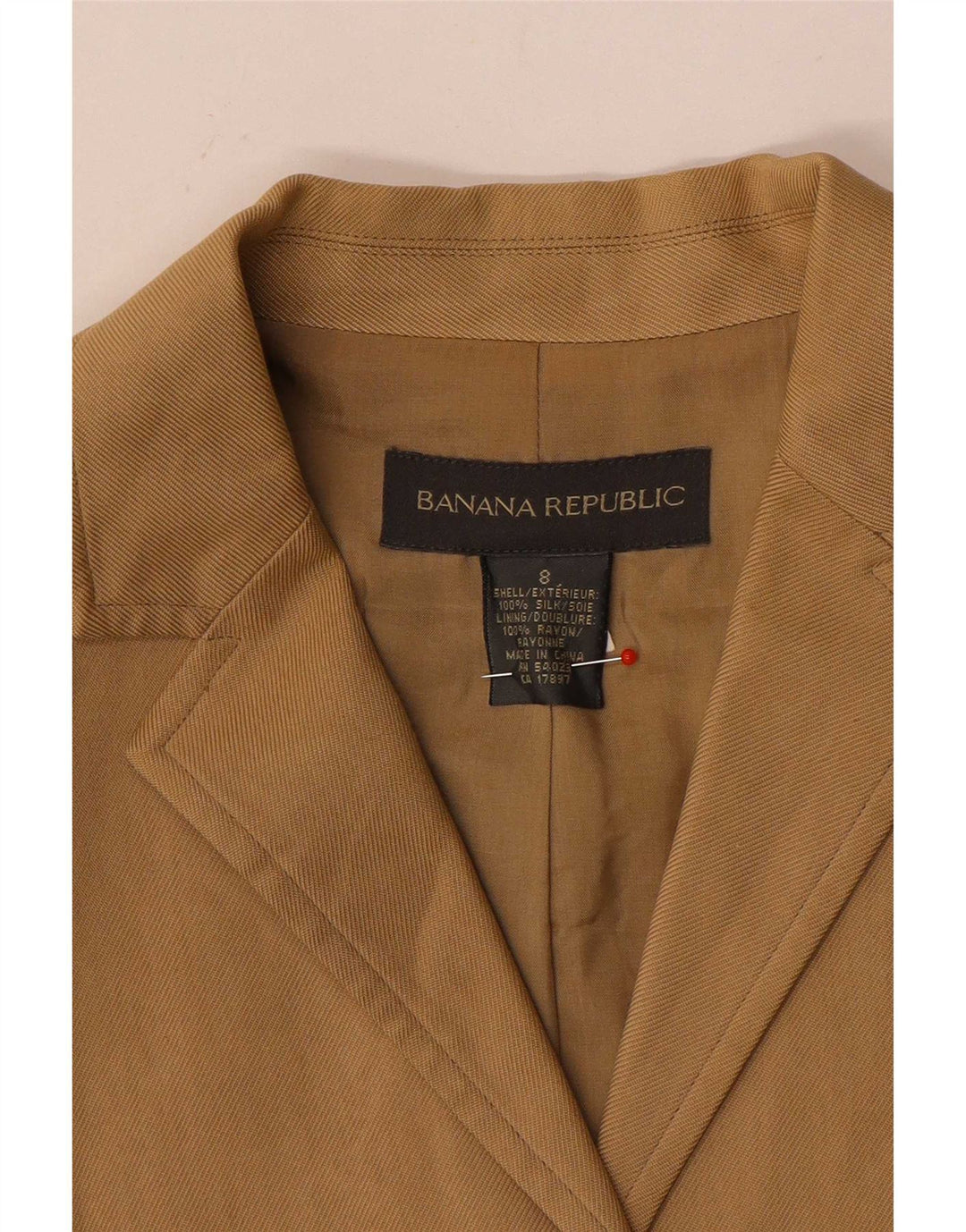 Damska marynarka zapinana na 3 guziki Banana Republic UK 8, mała, beżowa, jedwabna