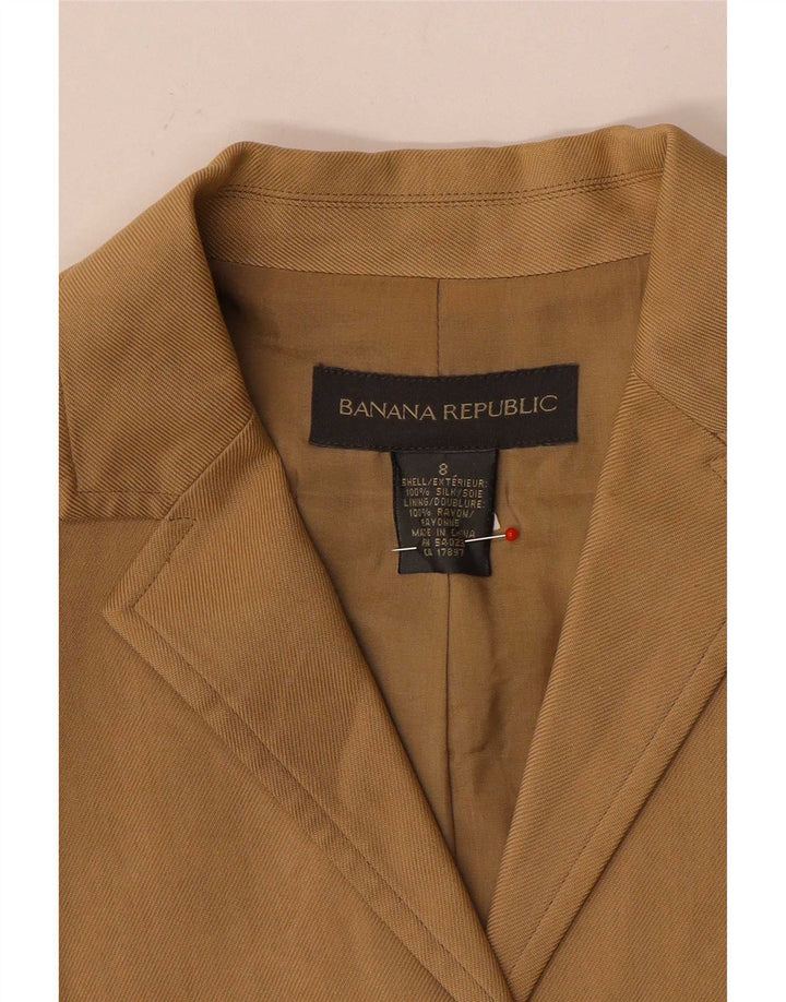 Damska marynarka zapinana na 3 guziki Banana Republic UK 8, mała, beżowa, jedwabna