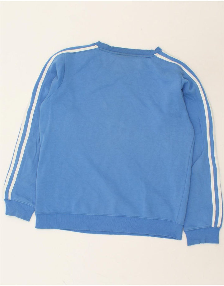 ADIDAS Mens Graphic Sweatshirt Jumper Small Blue Cotton Vintage Adidas and Second-Hand Adidas from Messina Hembry 
