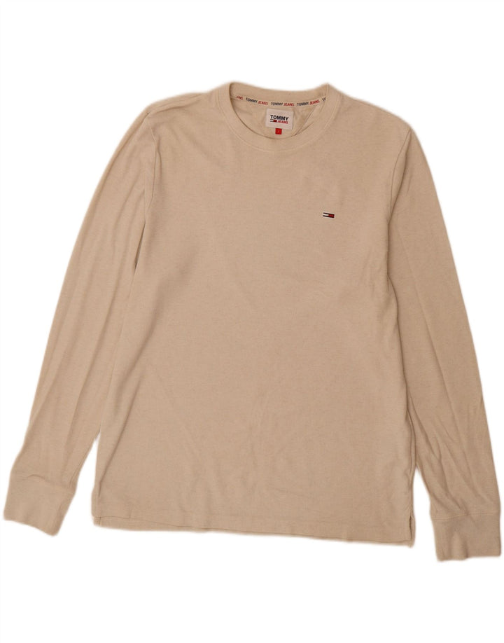 Top męski Tommy Hilfiger z długim rękawem, duży, beżowy, bawełniany