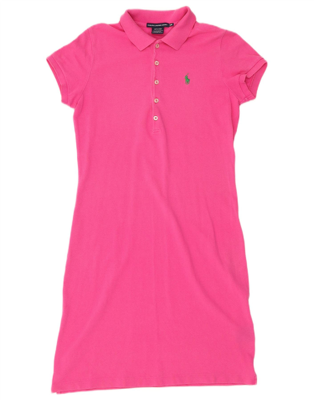 RALPH LAUREN Damska sukienka polo UK 10, mała, różowa, bawełniana