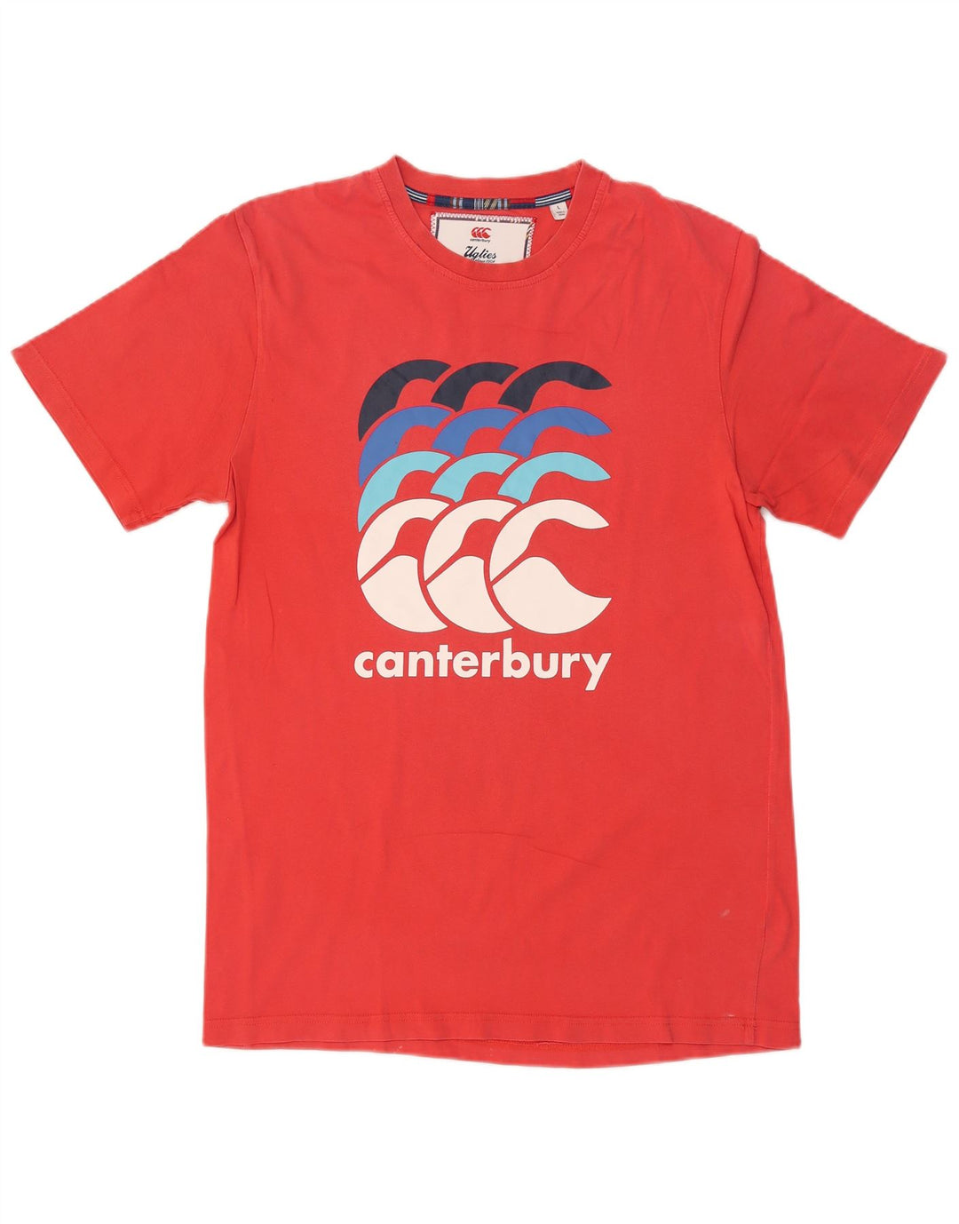 Męski T-shirt z grafiką CANTERBURY, duży, czerwony, bawełniany