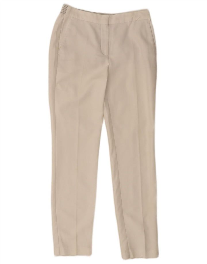 Damskie spodnie typu slim chino ZARA, małe, W26 L28, biały poliester