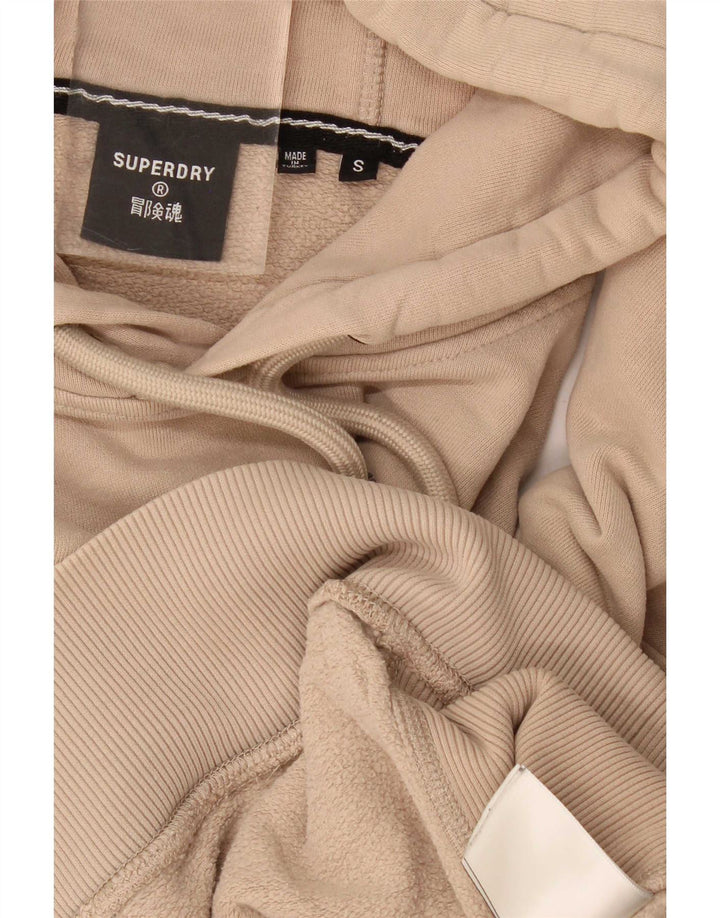 Męski sweter z kapturem Superdry z grafiką, mały, beżowy