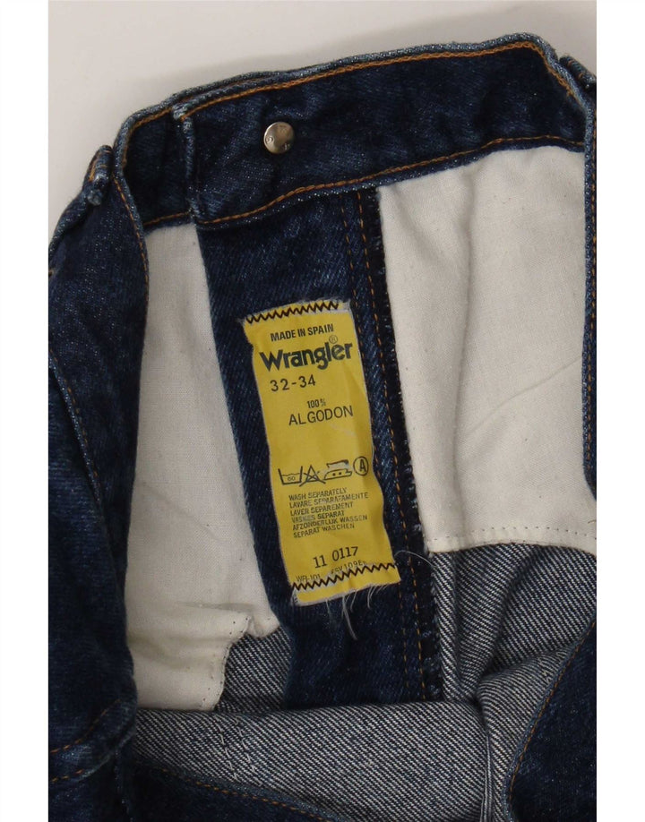 Męskie proste dżinsy Wrangler W32 L28, granatowe, bawełniane