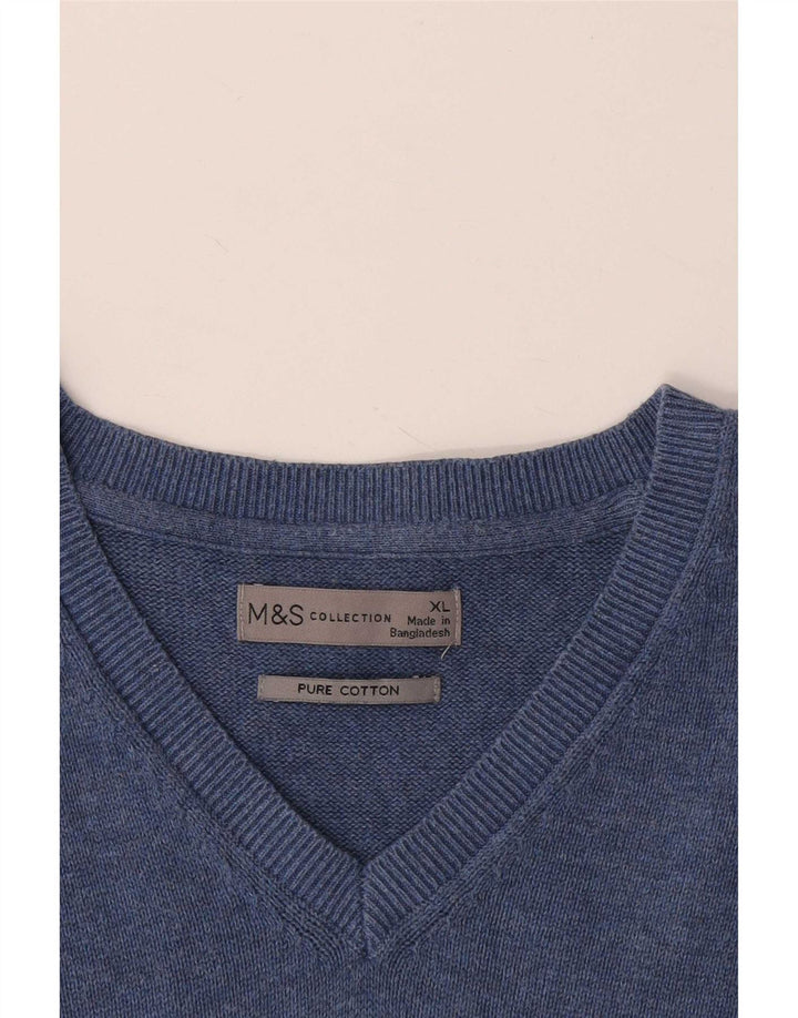Marks & Spencer Męski podkoszulek XL z kamizelką XL, niebieski, bawełniany