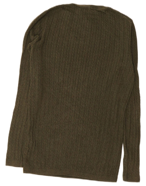 Sweter damski Tommy Hilfiger z okrągłym dekoltem, UK 10, mały, zielony, bawełniany