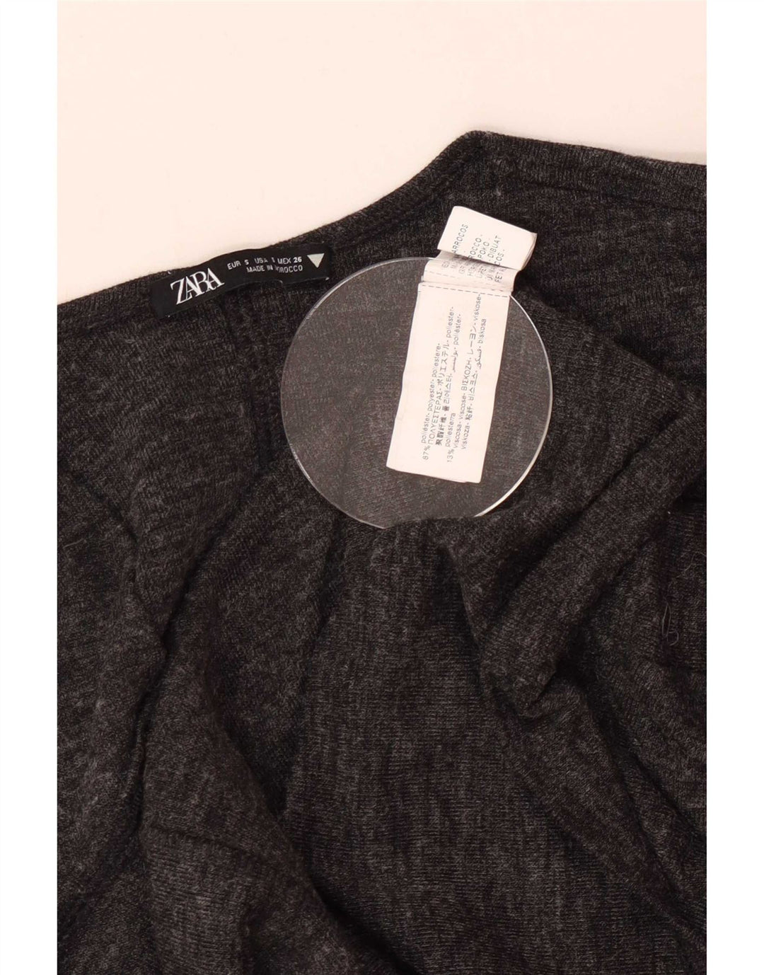 Damska bluzka oversize Zara Top UK 10, mały, szary, nakrapiany poliester