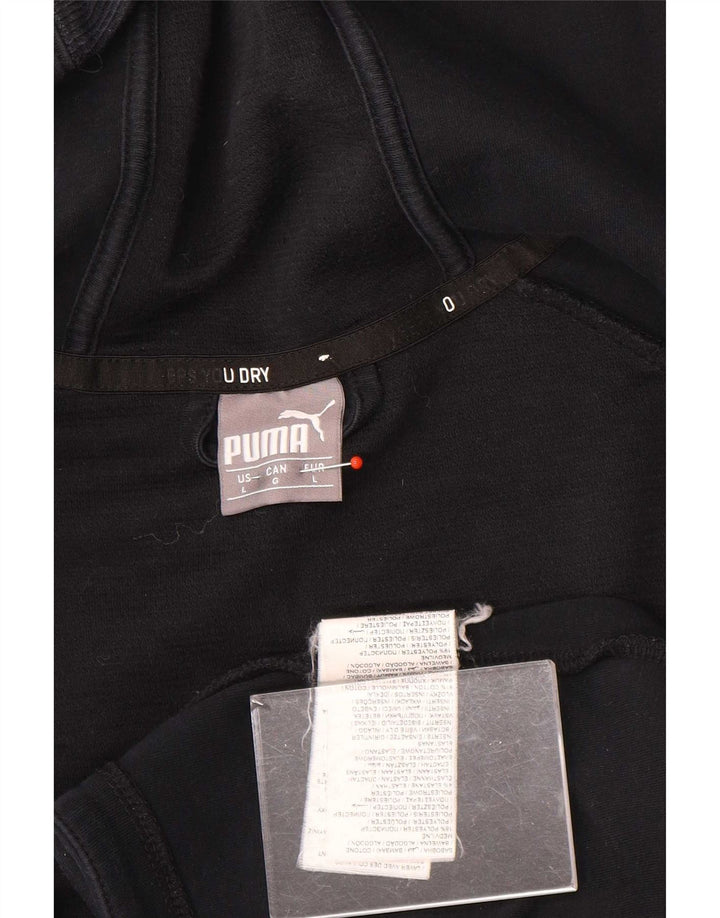 Męski sweter Puma z kapturem i zamkiem błyskawicznym, duży, czarny poliester