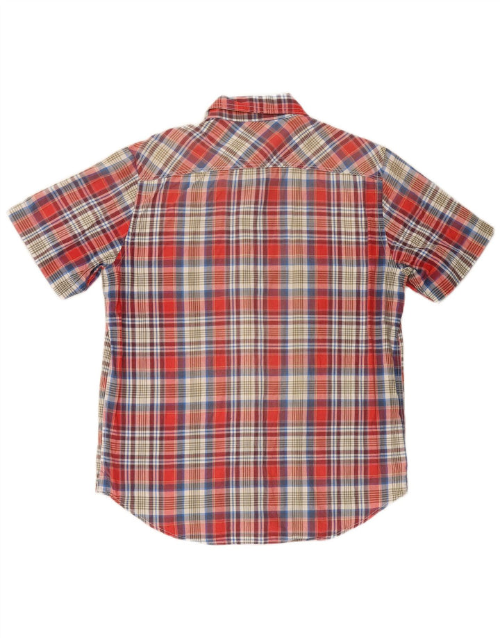 MARLBORO CLASSICS Mens Regular Fit Short Sleeve Shirt Large Red Check