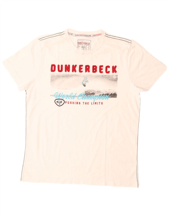 Męska koszulka z grafiką Camp David, rozmiar XL, biała, bawełniana