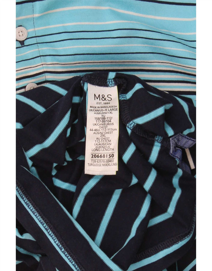 Męska koszulka polo Marks & Spencer XL, bawełniana, w niebieskie paski
