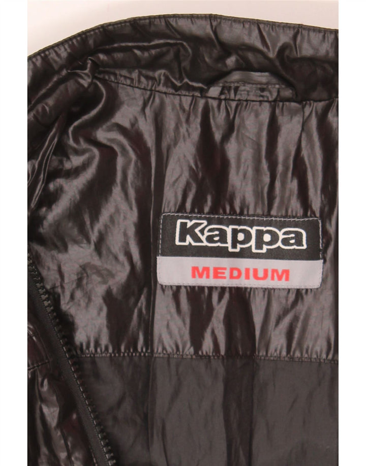 KAPPA Mens Bomber Jacket UK 38 Medium Black Polyester Vintage Kappa and Second-Hand Kappa from Messina Hembry 