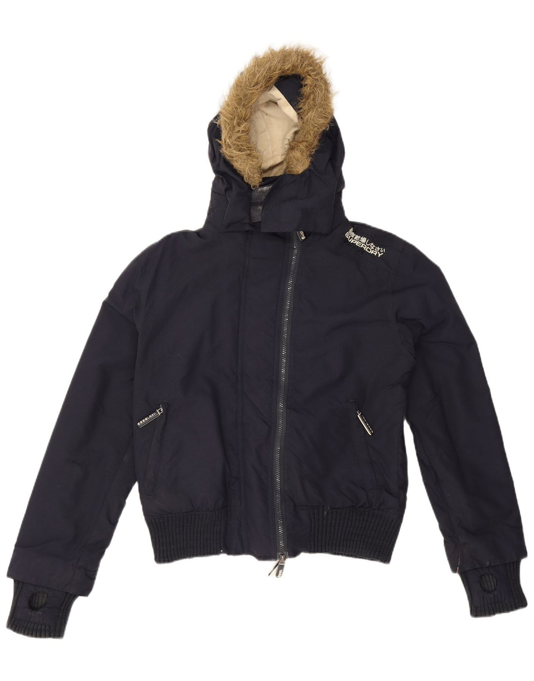 Damska kurtka wiatrówka Bomber Superdry UK 14, średni granat