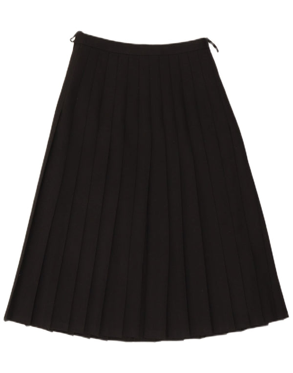 VINTAGE Damska plisowana spódnica z wysokim stanem EU 40 Medium W26 Czarna wełna