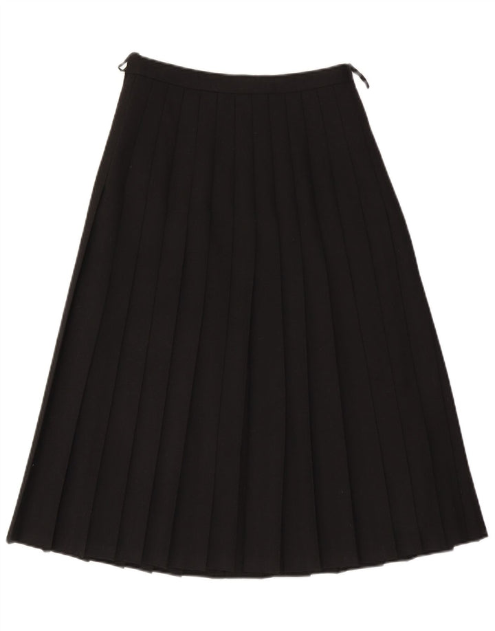 VINTAGE Damska plisowana spódnica z wysokim stanem EU 40 Medium W26 Czarna wełna