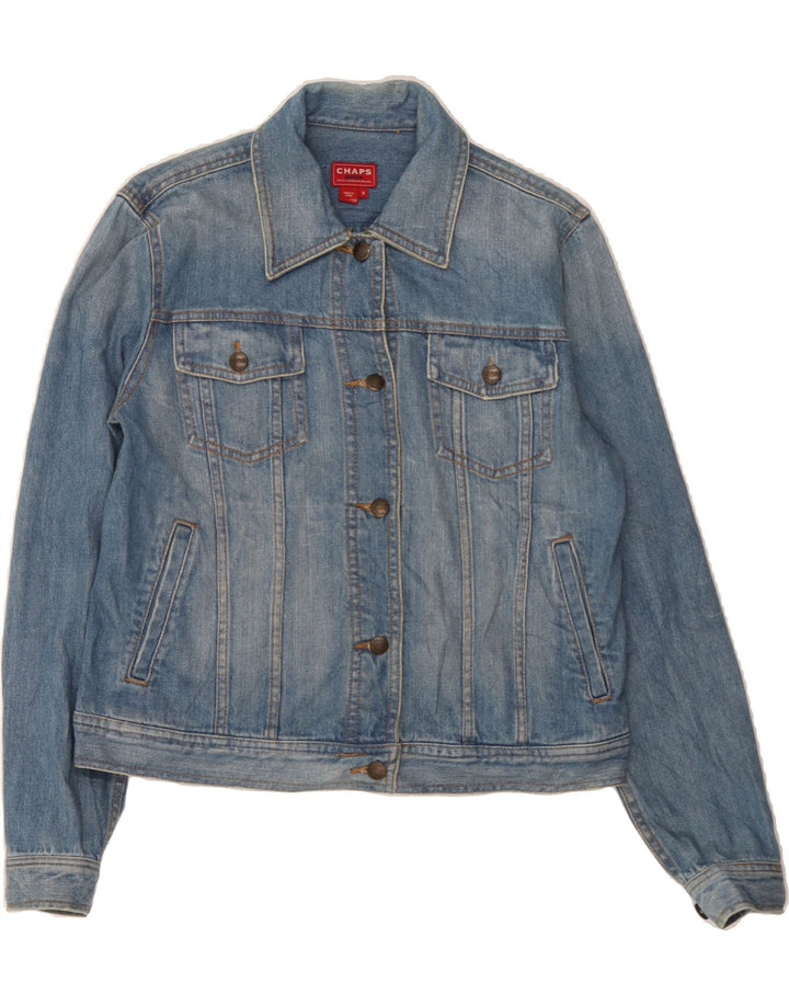 CHAPS Womens Oversized Denim Jacket UK 10 Small Blue Cotton Vintage Chaps and Second-Hand Chaps from Messina Hembry 