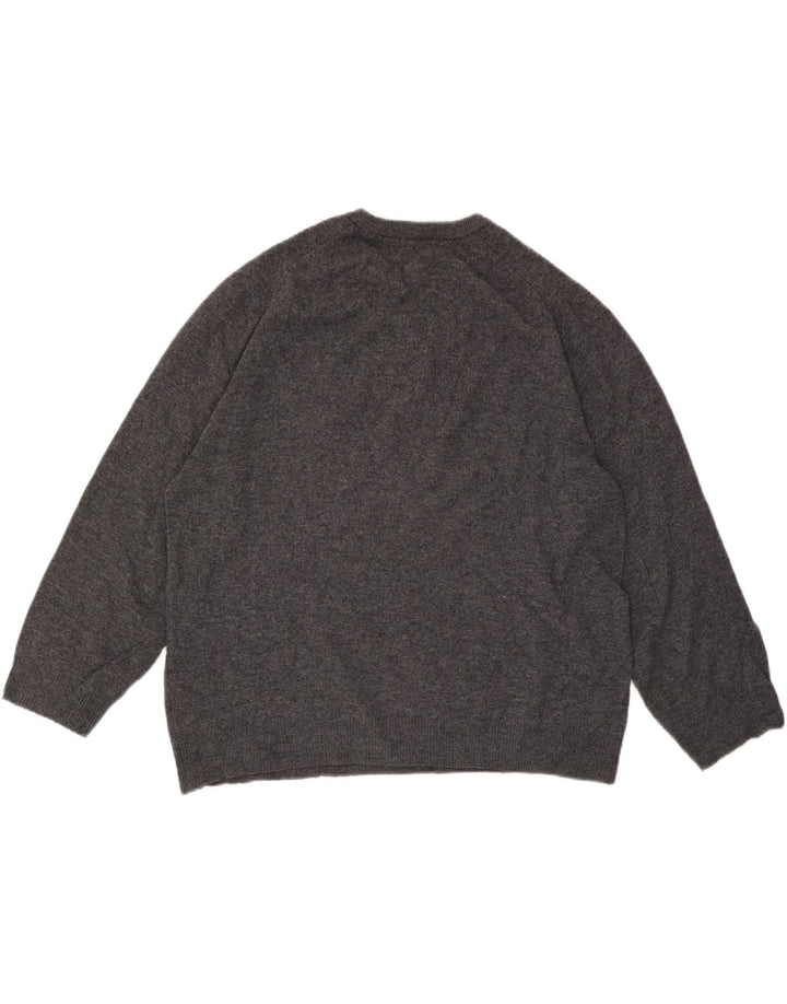 Marks & Spencer Męski sweter z okrągłym dekoltem XL, szara wełna