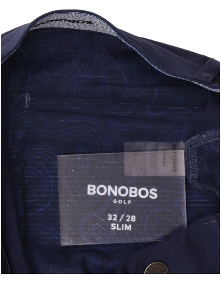 Męskie spodnie chino typu slim fit BONOBOS W32 L28 granatowy poliester