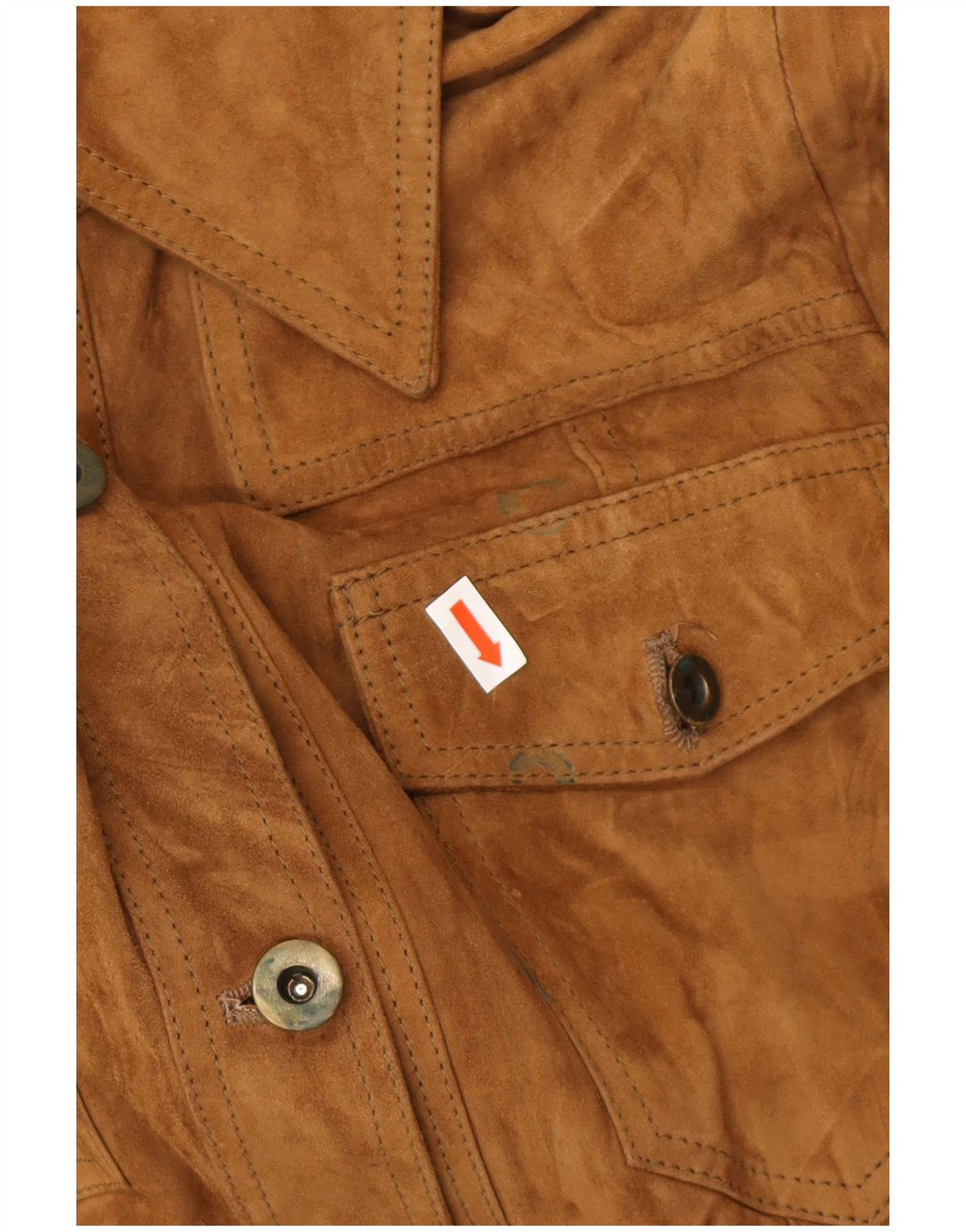 Damska zamszowa kurtka wojskowa VINTAGE IT 42 Średniobrązowa skóra