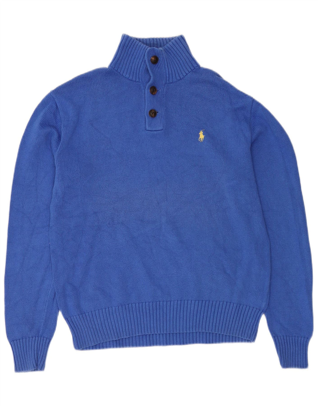 POLO RALPH LAUREN Męski sweter zapinany na guziki, średnioniebieski, bawełniany