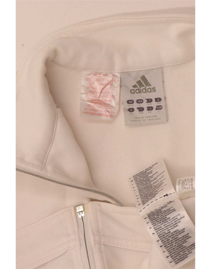 Dziewczęca bluza dresowa Adidas z grafiką, 11-12 lat, biały poliester