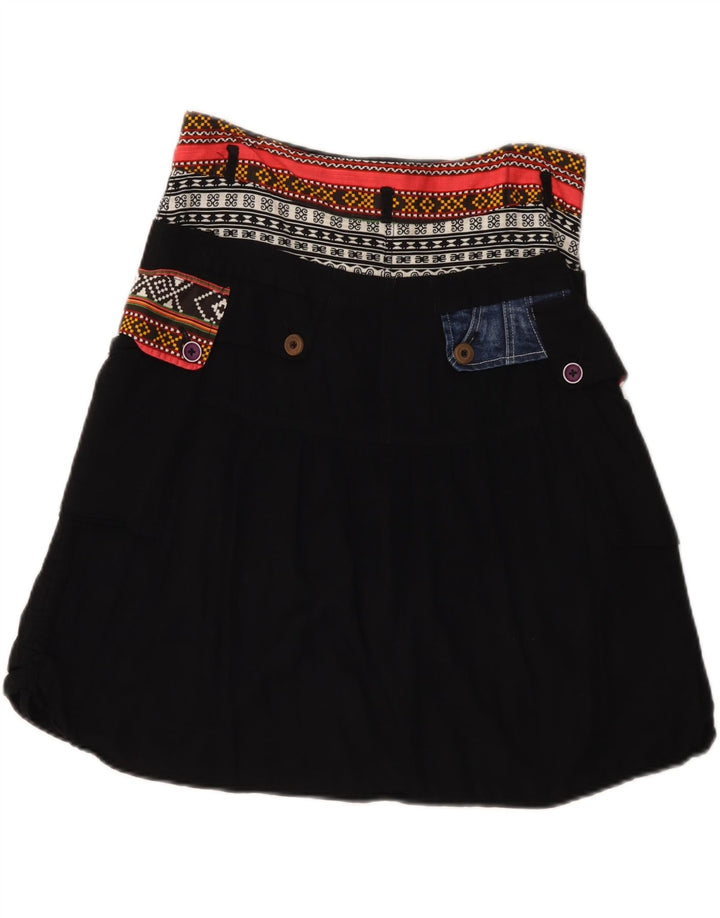 Damska spódnica w kształcie litery A Desigual EU 38 Medium W30 Czarna patchworkowa