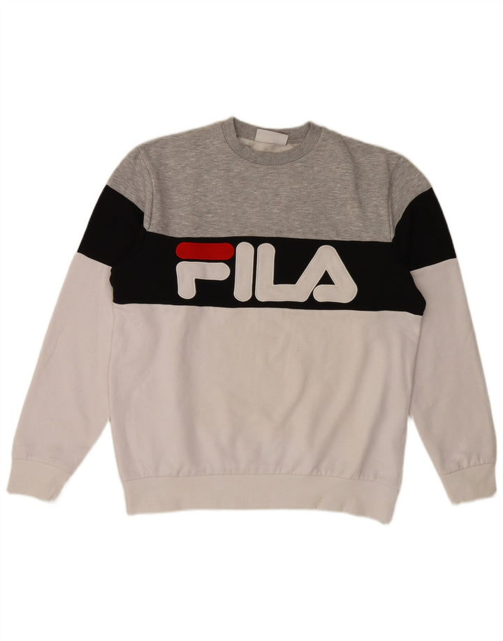Męska bluza z grafiką Fila, duża, wielobarwna, bawełniana z blokami kolorów