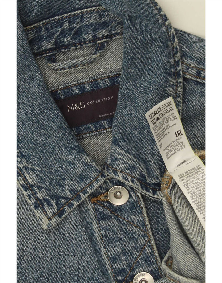 Marks & Spencer Damska kurtka dżinsowa UK 10, mała, niebieska, bawełniana