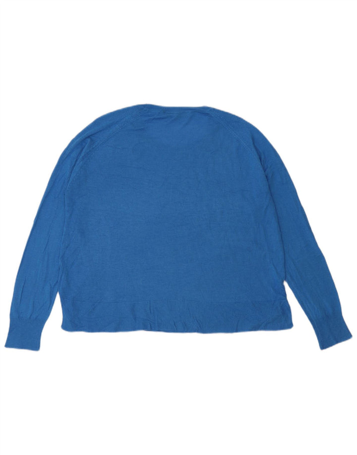 Damski sweter oversize z dekoltem w łódkę Zara UK 10 Small Blue