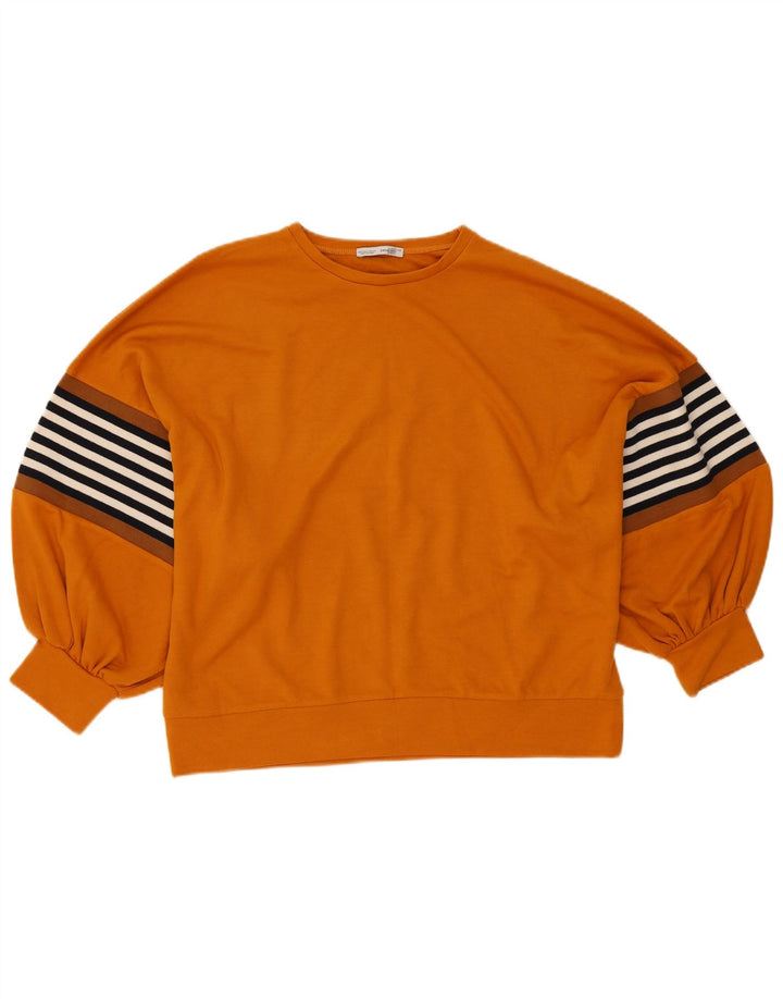 Damski sweter oversize Zara UK 10 w małe pomarańczowe paski