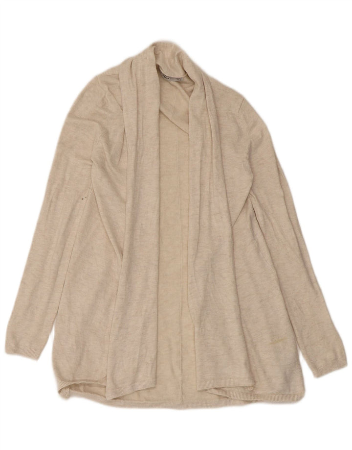 Sweter damski Zara z otwartym kardiganem UK 8 Small Beżowa wiskoza