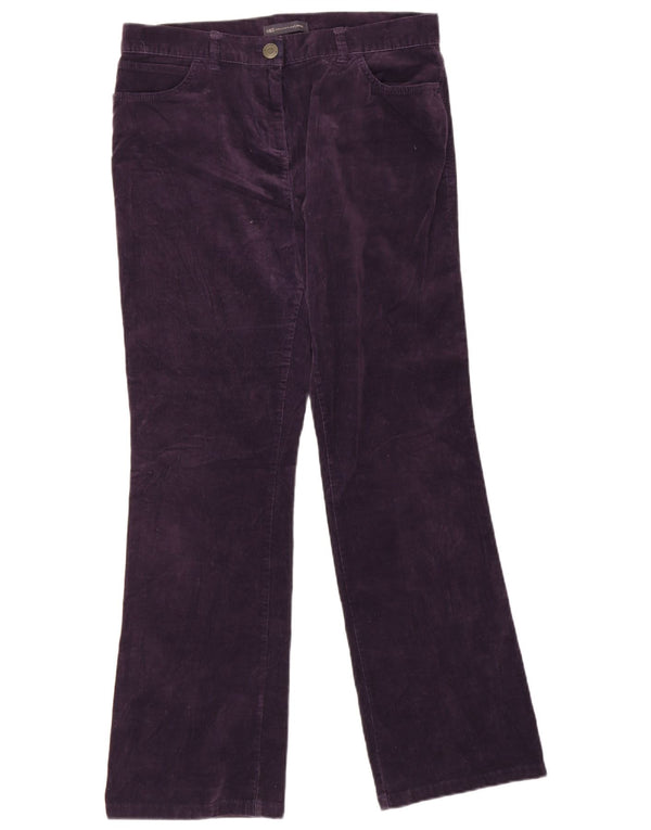 Marks & Spencer Damskie sztruksowe spodnie z wysokim stanem UK 14 Large W34 L29 Pur