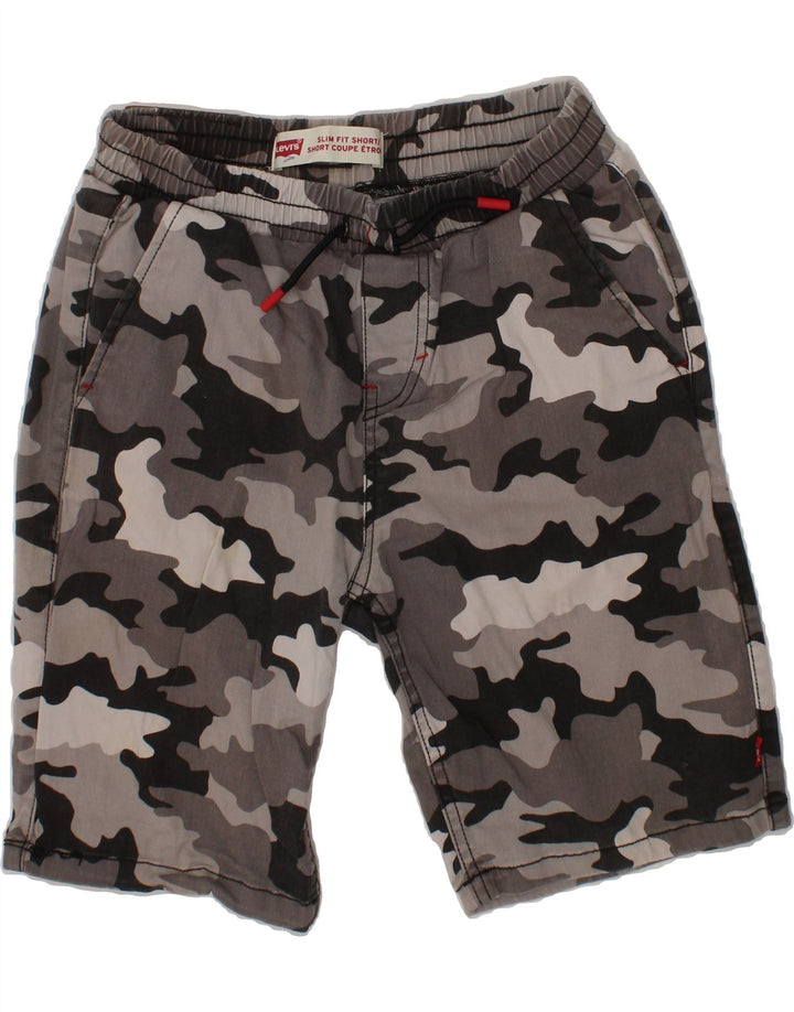 LEVI'S Boys Slim Fit Chino Shorts 7-8 Years Medium W23 Grey Camouflage Vintage Levi's and Second-Hand Levi's from Messina Hembry 