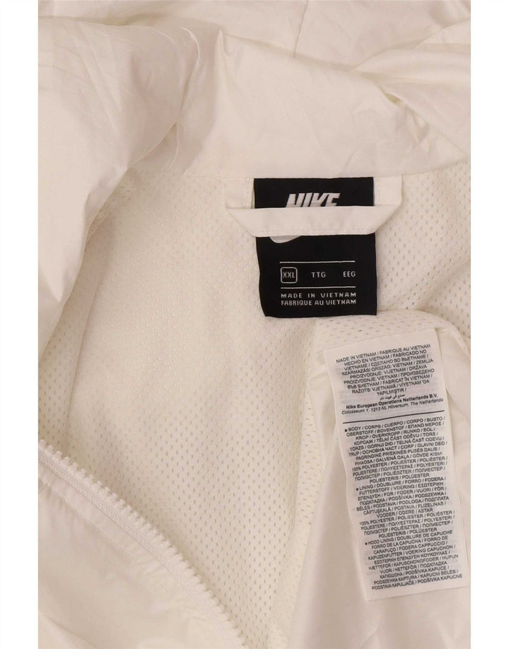 Męska kurtka przeciwdeszczowa z kapturem Nike UK 44 2XL Biały poliester