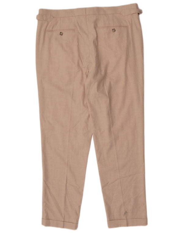 Męskie zwężane spodnie Chino Marks & Spencer W36 L30 Beżowy poliester