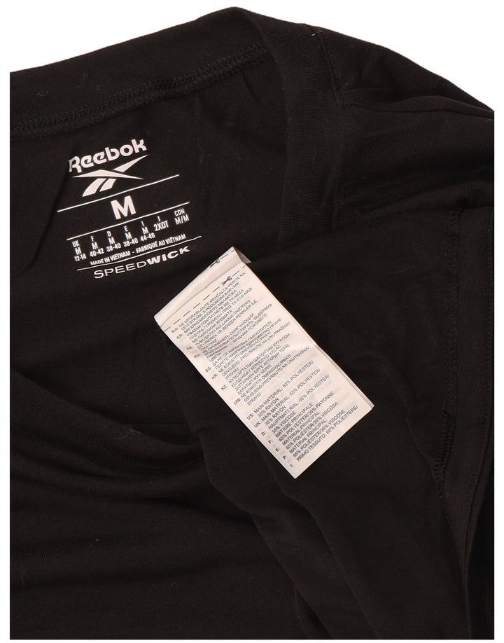 Damski krótki top REEBOK z długim rękawem, UK 12/14, średni czarny poliester