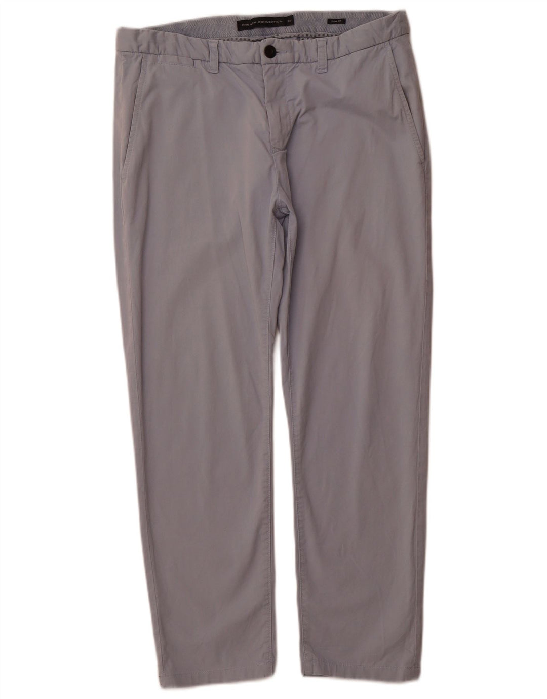 Męskie spodnie chino o dopasowanym kroju French Connection, rozmiar 34, niebieska bawełna