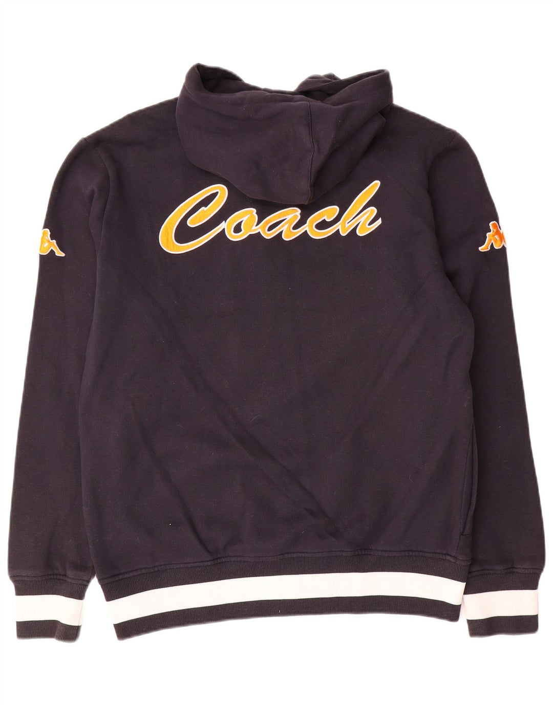 Męski sweter z kapturem i zamkiem błyskawicznym Kappa, duży, czarny, bawełniany