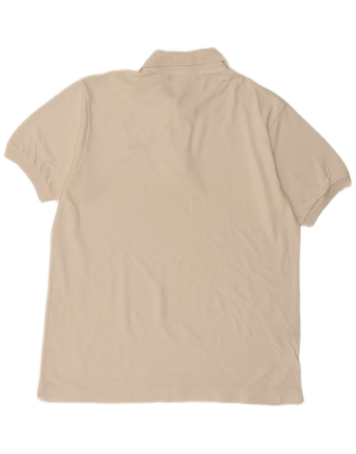 LACOSTE Mens Polo Shirt Size 5 Large White Cotton