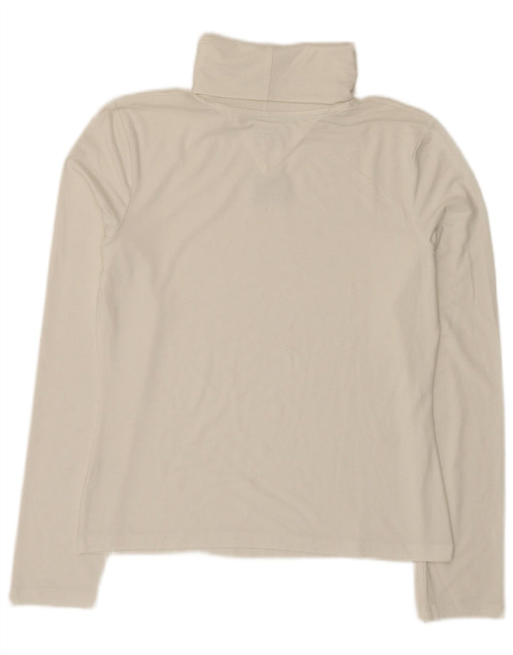 Damski top graficzny Tommy Hilfiger z długim rękawem, UK 14, duży, biały